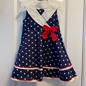 3T Navy polka-dot toddler dress